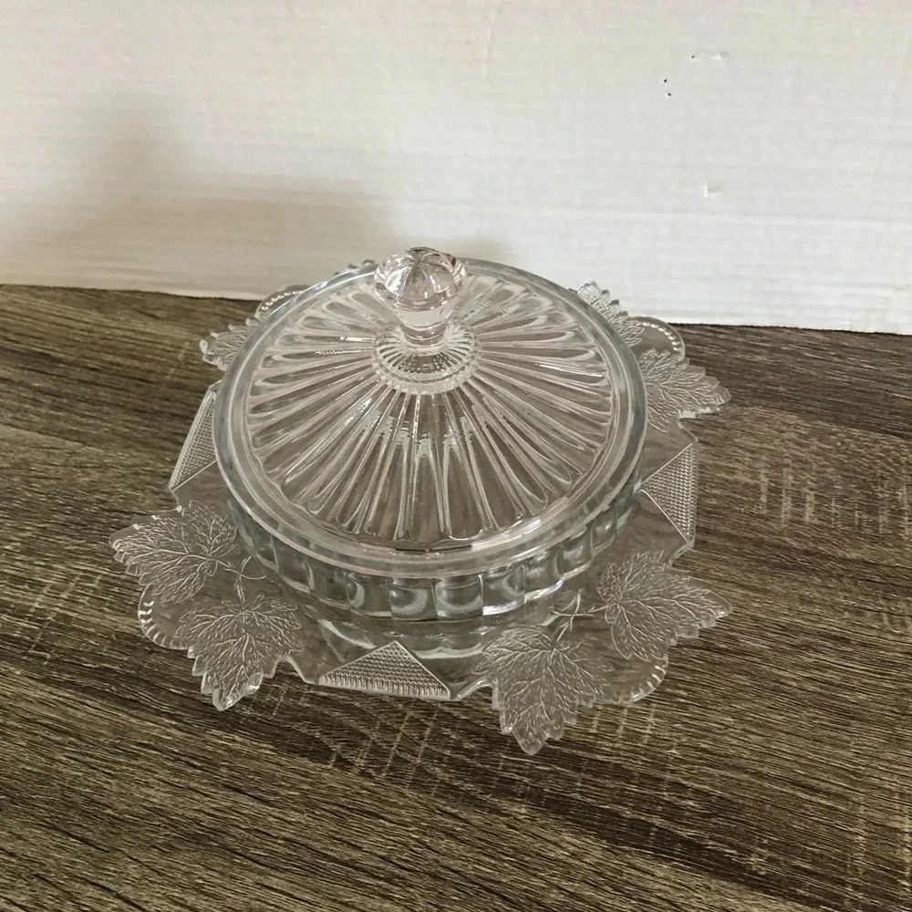 Antique Canadian Flange Covered Butter Dish
